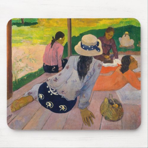 The Siesta by Paul Gauguin Tahitian Women Tahiti Mouse Pad