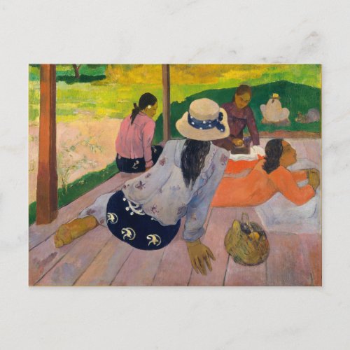 The Siesta by Paul Gauguin Tahitian Women Tahiti Postcard