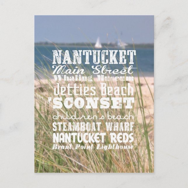 The Sights of Nantucket, Massachusetts - Postcard (Front)
