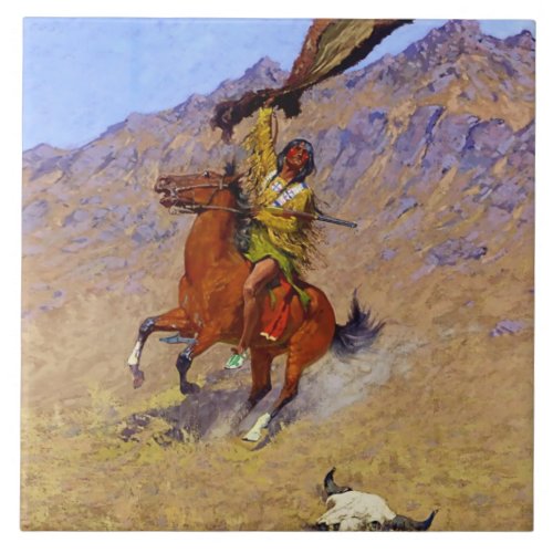 The Signal Western Art by Frederic Remington Ceramic Tile