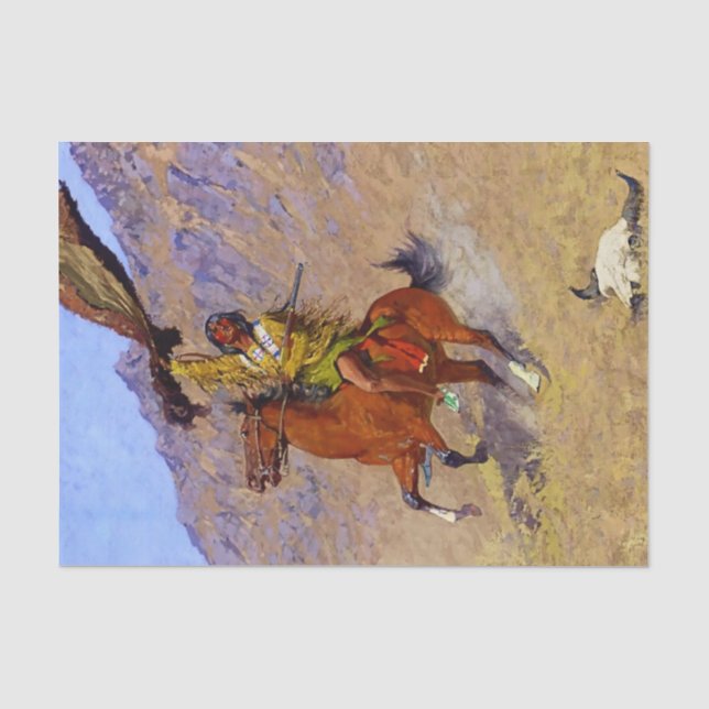 “The Signal” Western Art by Frederic Remington Tissue Paper (Front)