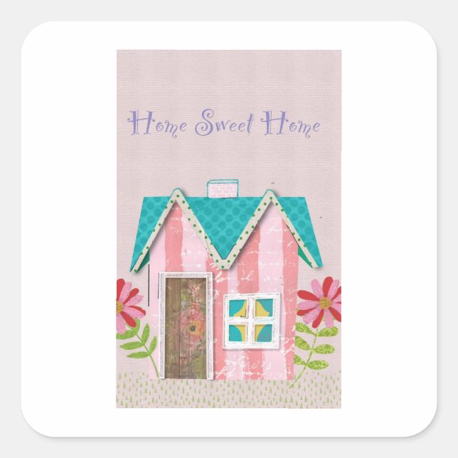 The Signature Whimsy (Pink & Teal) Square Sticker (Front)