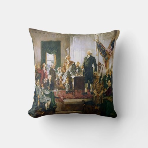 THE SIGNING OF THE CONSTITUTION BY HOWARD CHRISTY THROW PILLOW