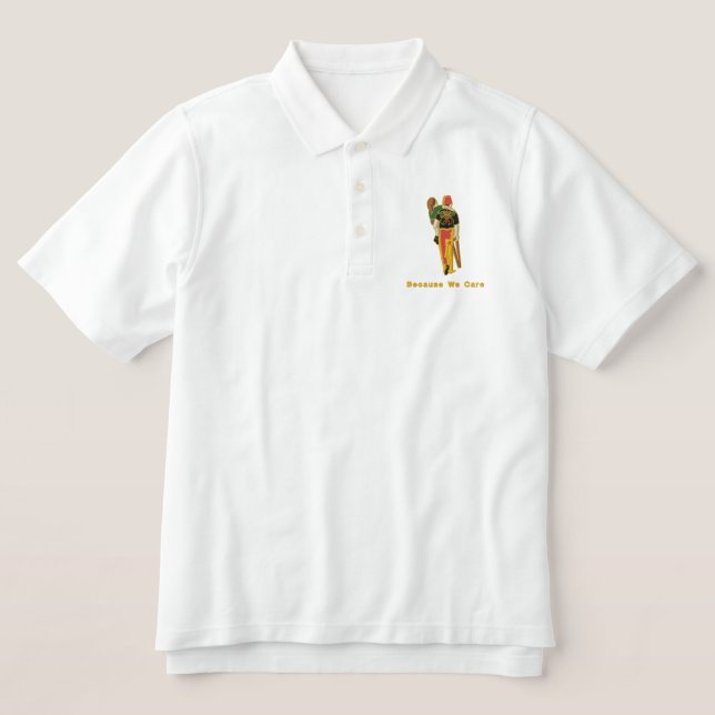 The Silent Messenger Embroidered Polo Shirt (Design Front)