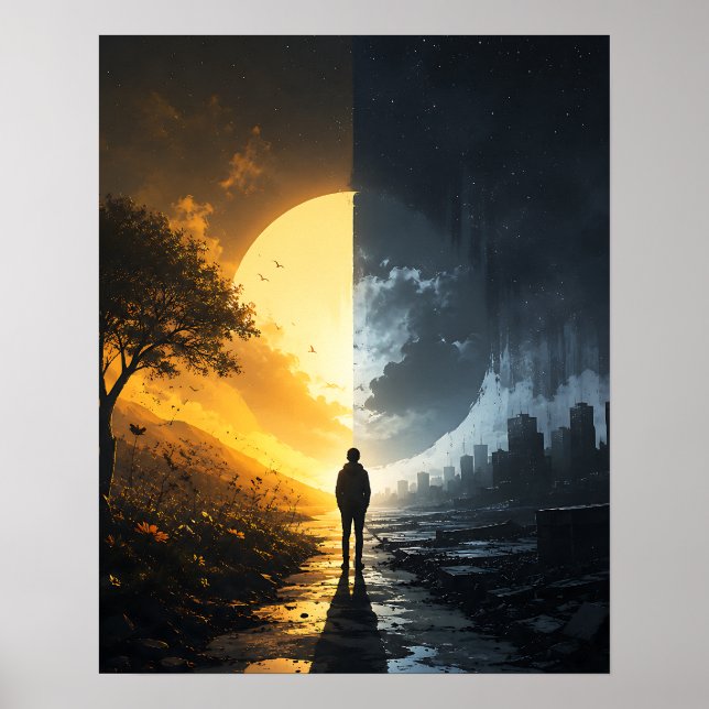 The Silent Path Between Light and Darkness Poster (Front)