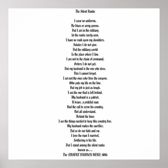 The Silent Ranks Poster | Zazzle.com