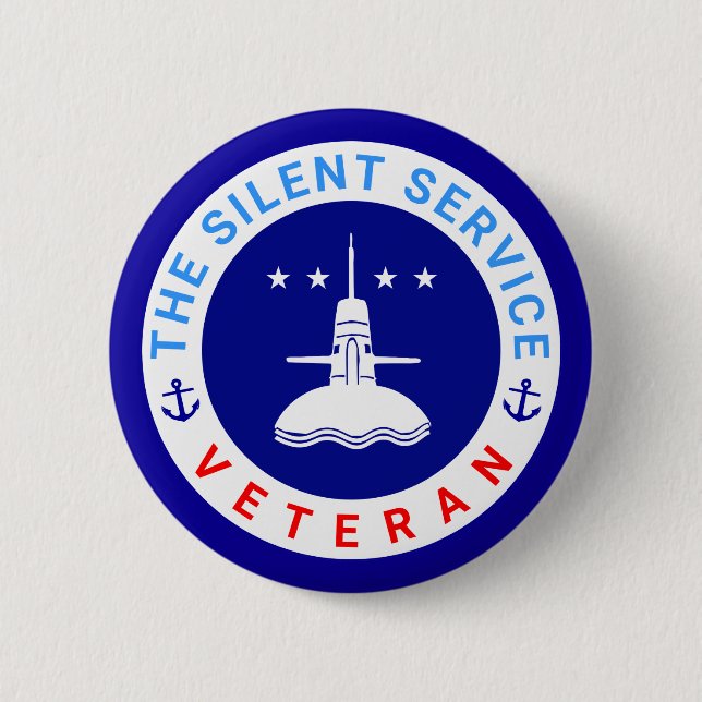 The Silent Service Veteran elegant Button (Front)