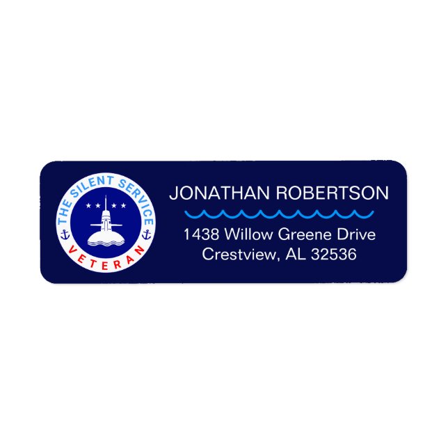 The Silent Service Veteran elegant customizable Label (Front)