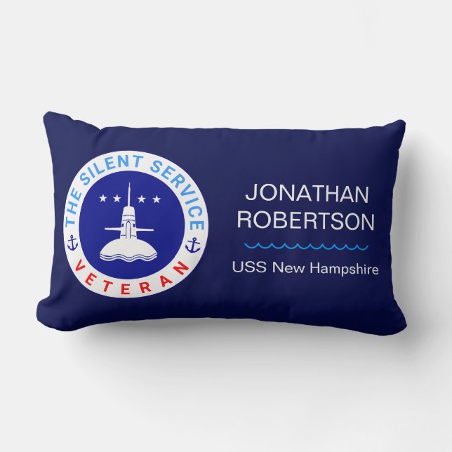 The Silent Service Veteran elegant Lumbar Pillow (Front)