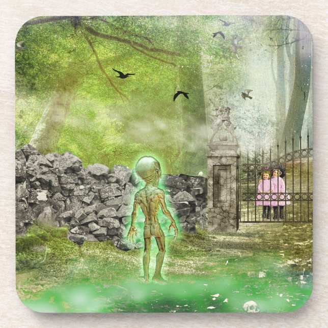 The Silent Visitor Beverage Coaster (Front)