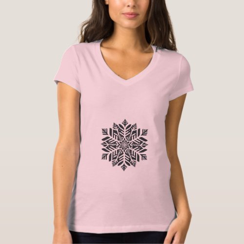 The silhouette of a delicate snowflake T_Shirt