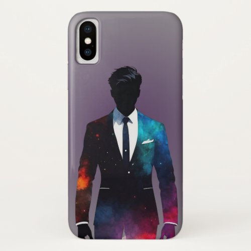the silhouette of a man symbolizing Dark and Love iPhone X Case