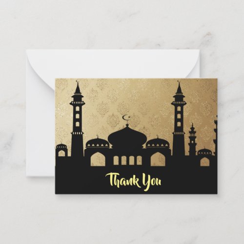 The Silhouette Of Mosque Thank You Card