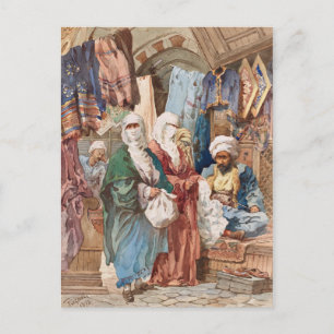 “The Silk Bazaar” art postcard