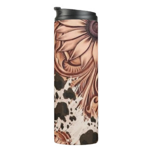 The Silky Chocolate Color Flowers Thermal Tumbler