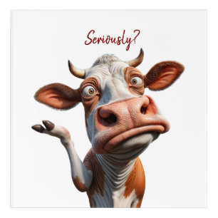 The Silly Cow - "Seriously?" Funny Quote Design Acrylic Print