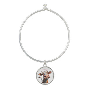 The Silly Cow - "Seriously?" Funny Quote Design Bangle Bracelet