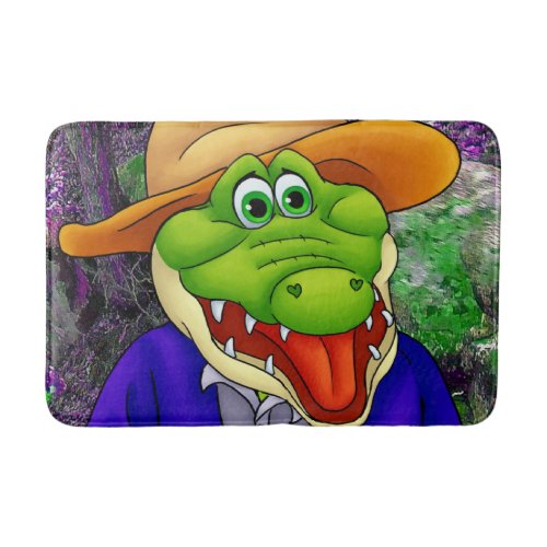 The silly crocodile bath mat