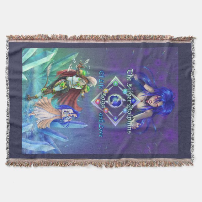 The Silver Dolphins Saga: Of life and Love  Throw Blanket (Front)