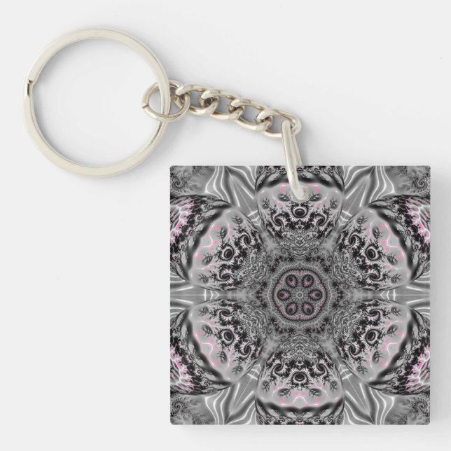 The Silver Fractal Garden Keychain (Front)