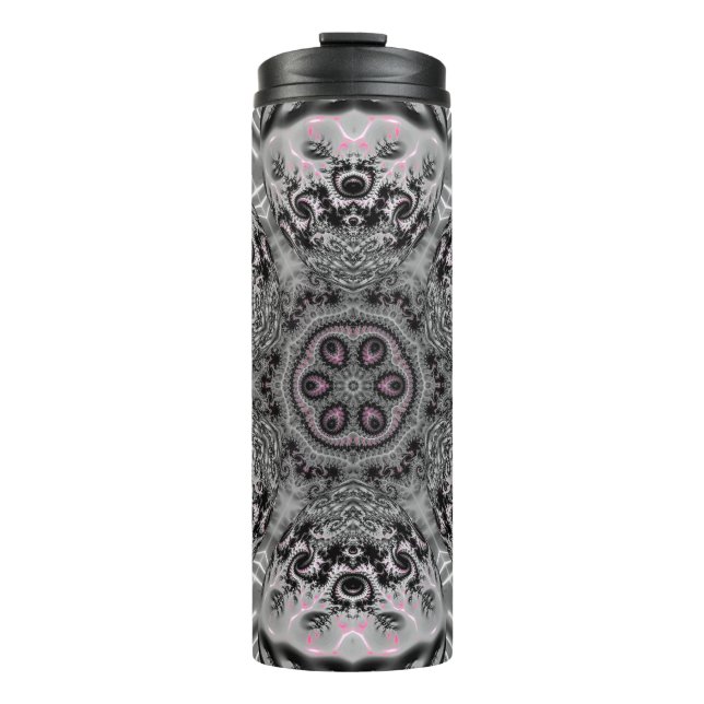The Silver Fractal Garden  Thermal Tumbler (Front)