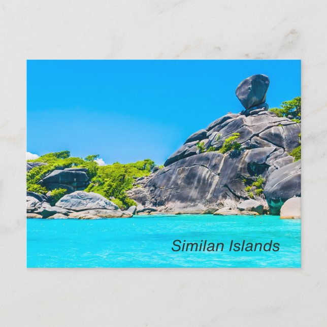 The Similan Islands, Thailand Beach with Rocks  Postcard (Front)