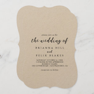 The Simple Classic Kraft Wedding Of Invitation