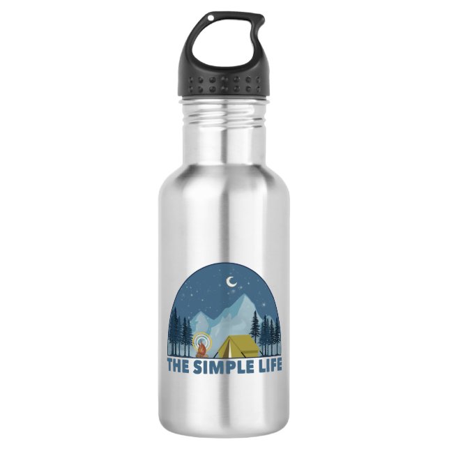 The Simple Life Camping Stainless Steel Water Bottle (Front)