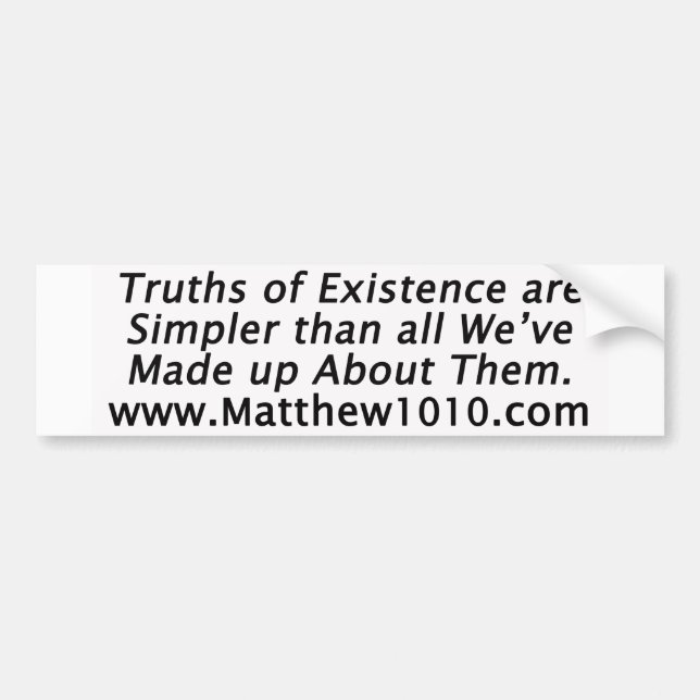 The Simple Truths Bumper Sticker (Front)