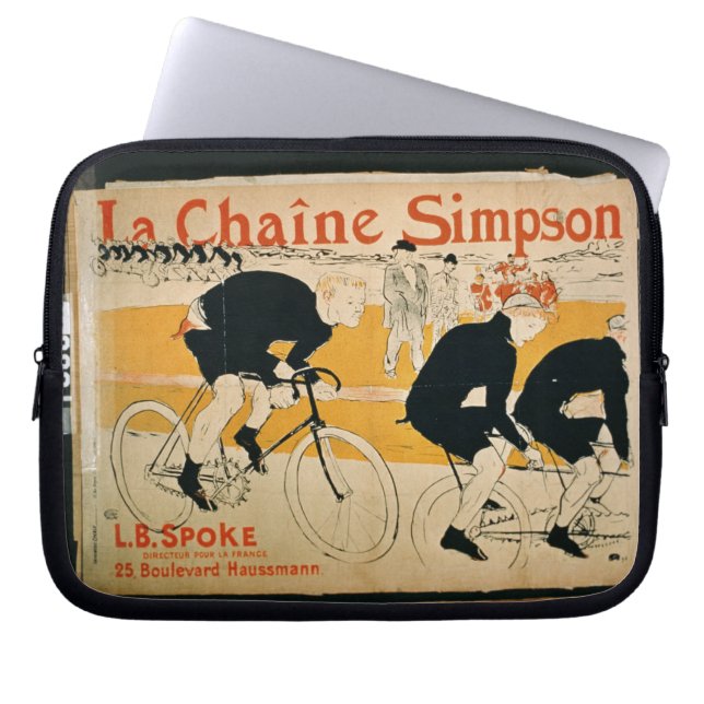 'The Simpson Chain', Paris (colour litho) Laptop Sleeve (Front)