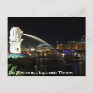The Singapore Merlion and Esplanade Theatres Postcard