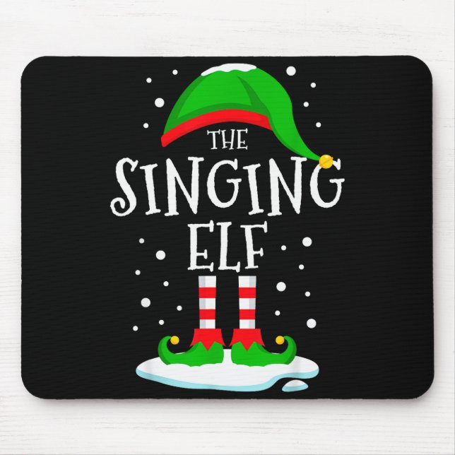 The Singing Elf Christmas Family Matching Xmas Sin Mouse Pad (Front)