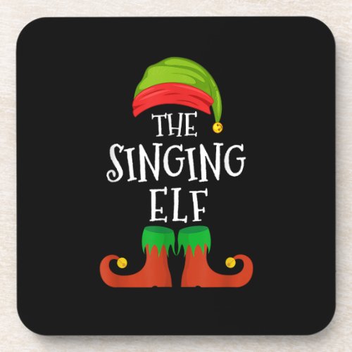 The Singing Elf Group Matching Family Christmas Ho Beverage Coaster