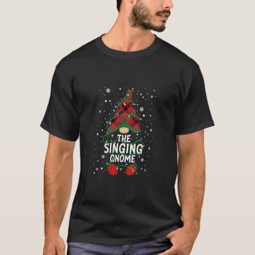 The Singing Gnome Family Matching Group Xmas Light T_Shirt