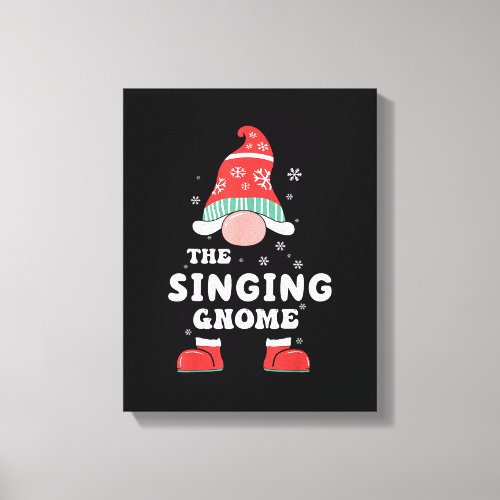 The Singing Gnome Matching Family Christmas Pajama Canvas Print