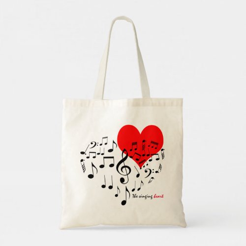 The Singing Heart Romantic Tote Bag