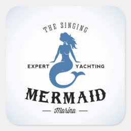 The Singing Mermaid Poster Square Sticker