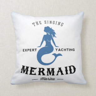 The Singing Mermaid Poster Throw Pillow