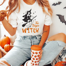 The Single Witch Vintage Halloween T-Shirt
