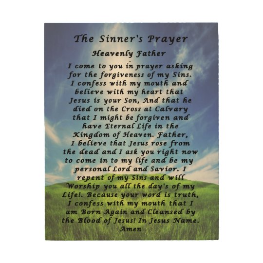 The Sinner's Prayer Wood Print | Zazzle