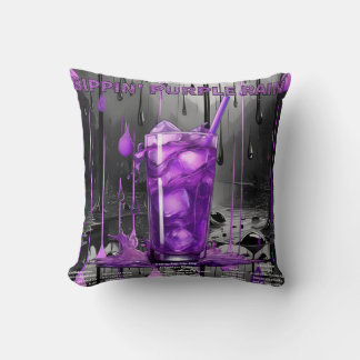 The Sippin’ Purple Rain Collection Throw Pillow