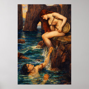 The Siren by John William Waterhouse Poster