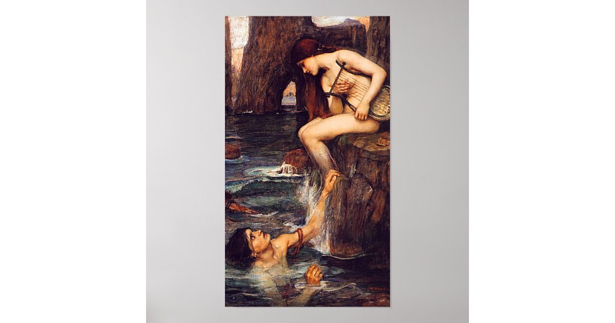 The Siren Pre Raphaelite By John W Waterhouse Poster Zazzle Com