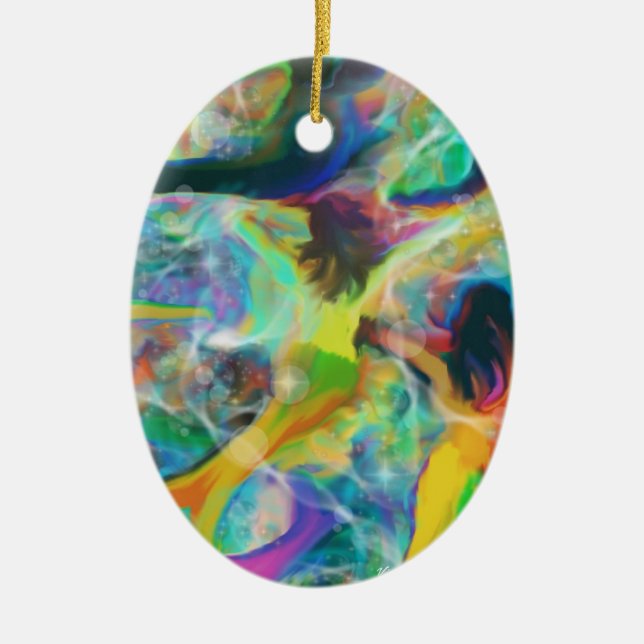 "The Sirens" Original Digital Art Ceramic Ornament (Front)