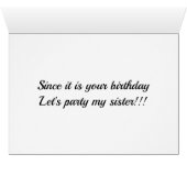 **THE SISTER I GOT TO CHOOSE** BIRTHDAY WISH (Inside Horizontal (Bottom))