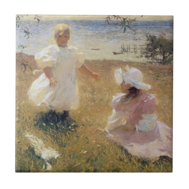 The Sisters, by Frank W. Benson Ceramic Tile (Front)