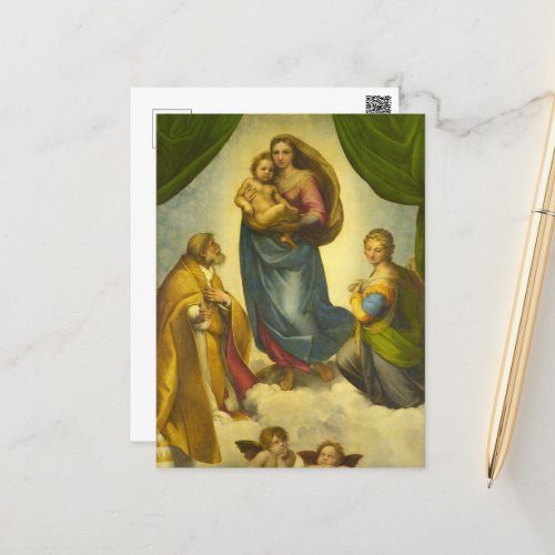 The Sistine Madonna by Raphael Holiday Postcard