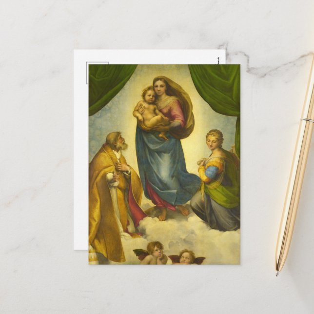 The Sistine Madonna by Raphael Holiday Postcard (Front/Back In Situ)