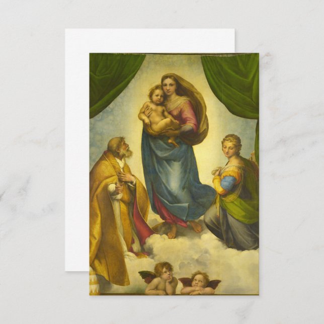 The Sistine Madonna by Raphael Thank You Card (Front/Back)