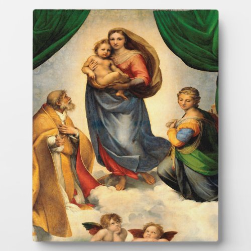 The Sistine Madonna Painting By Raphael Plaque